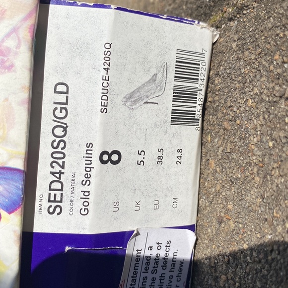 Pleaser Aqua Blue Sequin Heels. Size 8. NEVER WORN! - Picture 8 of 8